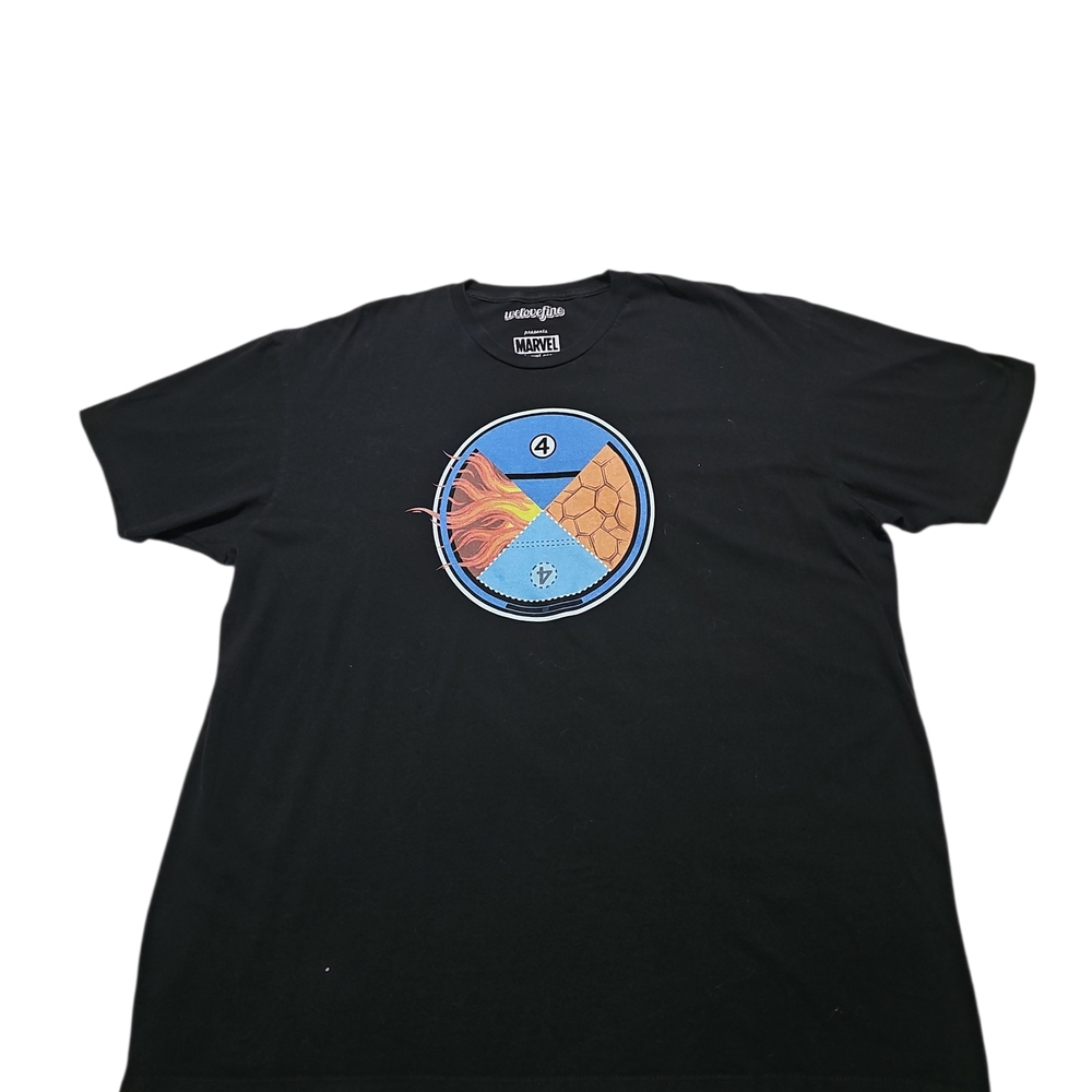 Marvel Black Tee with Colorful Emblem